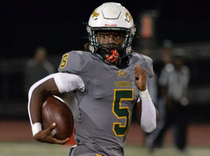 Kamarri Robinson was often looking behind him in Friday's 45-34 win over Dublin.